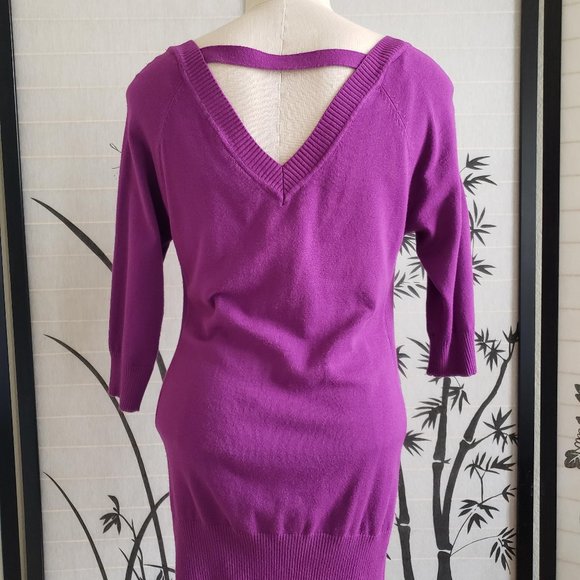 [Alloy] Orchid Purple Ruched Tunic Length Sweater - Picture 3 of 8